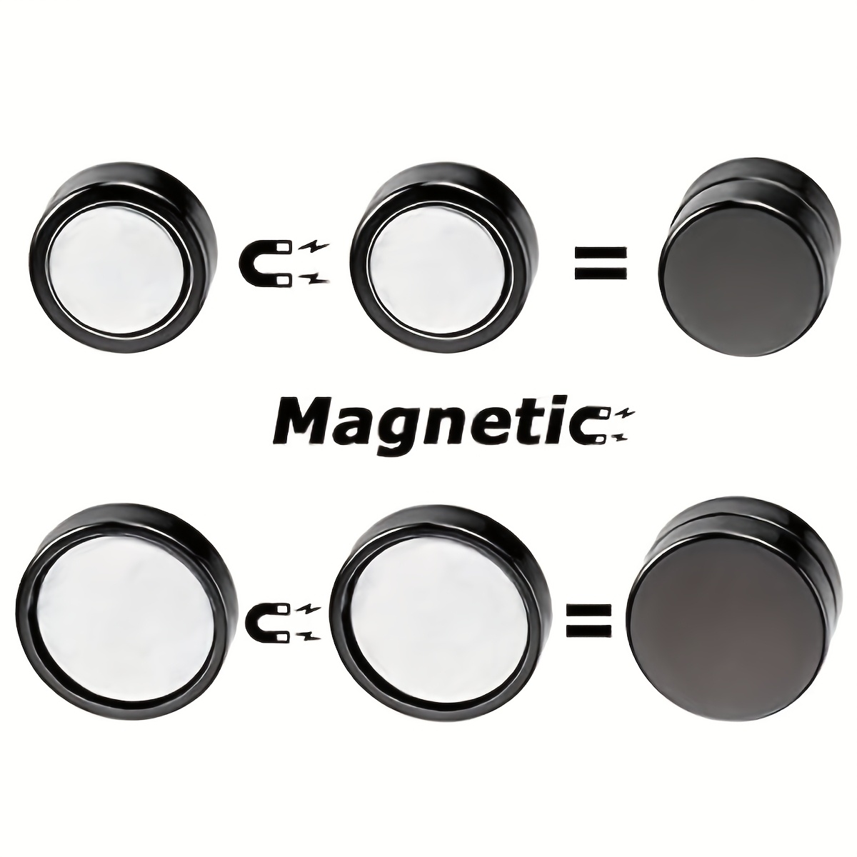 3 Pairs Magnetic Earrings for Men - 304 Stainless Steel Allergy-Free and Hypoallergenic Non-Piercing Earrings - Non-Piercing Cross Studs Earrings Set for Unisex