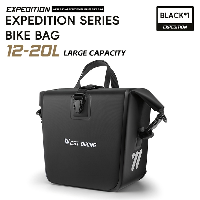 West Biking Bike Front Fork Bag With Roll Handle & Shoulder Strap 12l Large Capacity Bicycle Bag Cycling Gear Pvc Bicycle Accessories 1pc