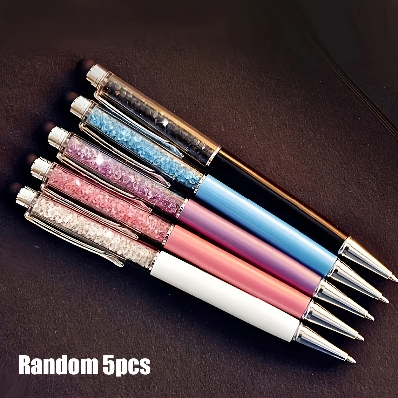 5 Sets Of Diamond Metal Ballpoint Pens, Touch Screen Pens, Crystal Ballpoint Pens, Touch Pens, Crystal Handwriting Pens, Multifunctional And Portable, Supplies
