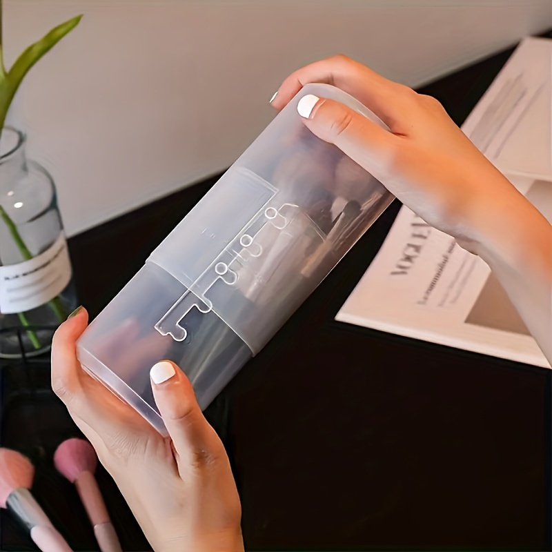 2pcs 1 set of dustproof and waterproof large capacity makeup brush storage box with a lid for   carrying non alcohol material safe and reliable Product details 7