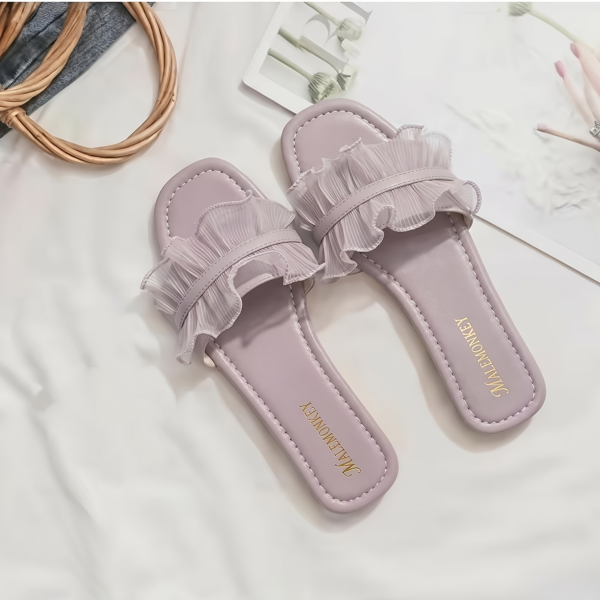 Image of 2026 Summer New Flat Low Heel Small Single Strap Slippers Women's Summer Versatile, Women Shoes