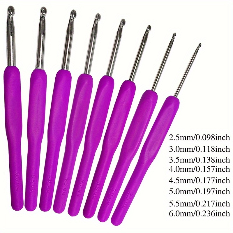 

A Set Of 8pcs Knitting Tools, Handle Aluminum Crochet Needles, Handle Crochet Needles