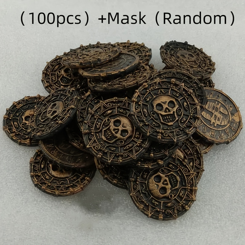 Image of 100pcs Set Of Roman Pirate , Golden And Silvery Plastic Props, Suitable For Halloween And Christmas Party Decorations 14 And Up Random