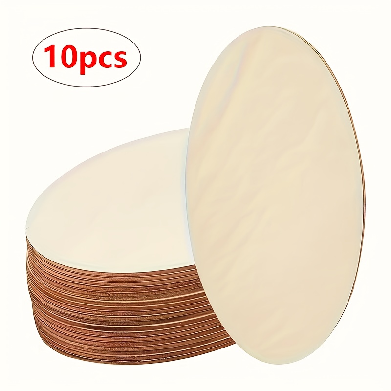 Image of 10pcs Blank Wooden Oval Circles - Unpainted Diy Painting And Home Decor Craft Pieces, Tags For Family, Party, Wedding & Birthday Festive Activities