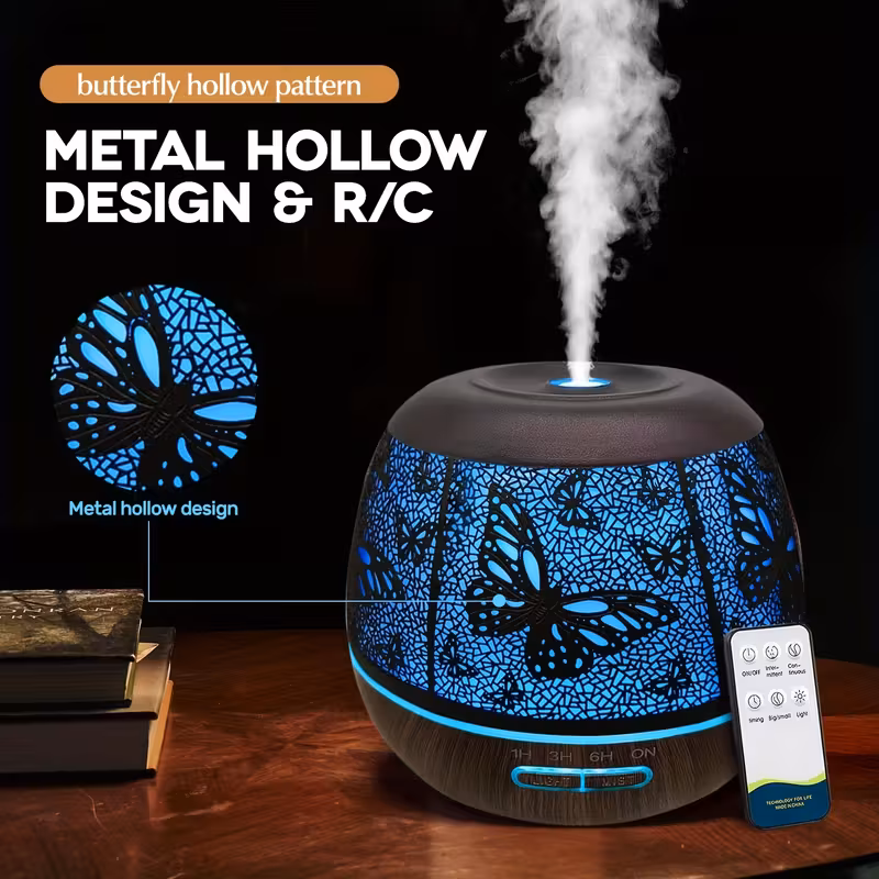 400ml essential oil diffuser household large capacity metal diffuser diffuser with remote control 7 color led light humidifier for bedroom gift room decoration teacher appreciation no essential oils included Product details 5