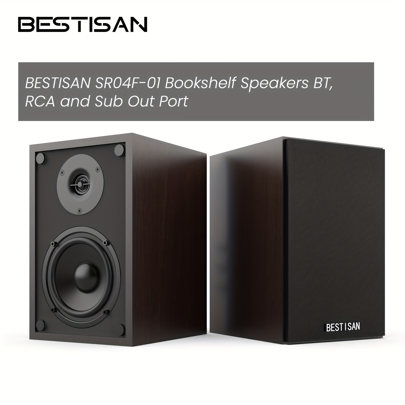 

Bestisan Bt Speakers With Bt And Sub Out Port, Powered Stereo For Turntables, Record Player, Desktop, Tv, Rca , Pair