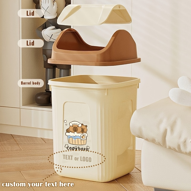 capybarafamily capybara compatible for small spaces trash can   open   rectangular waste bin space saving pp plastic   suitable for toilet bedside under sink compact discreet bin multi color options Product details 1