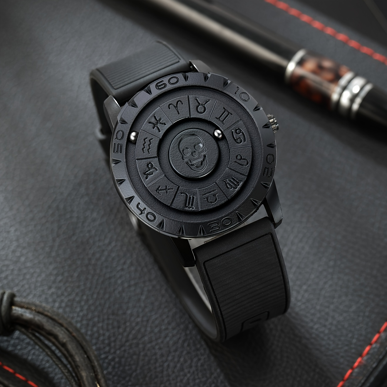 Reloj de Cuarzo para Hombres con Números Árabes Únicos, Esfera Flotante Magnética - Imagen 3