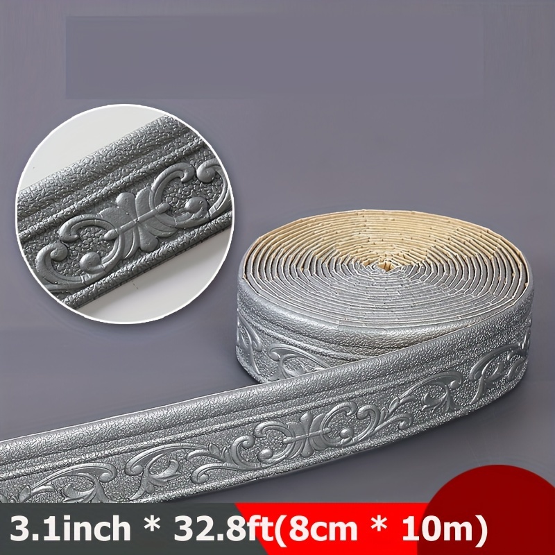 Image of Self-adhesive Flexible Plastic Foam Crown Molding Wallpaper Frame & Baseboard Trim - Roll Suitable For Home Wall Edge Skirting, Diy Installation, Decoration, For Corners, Doors