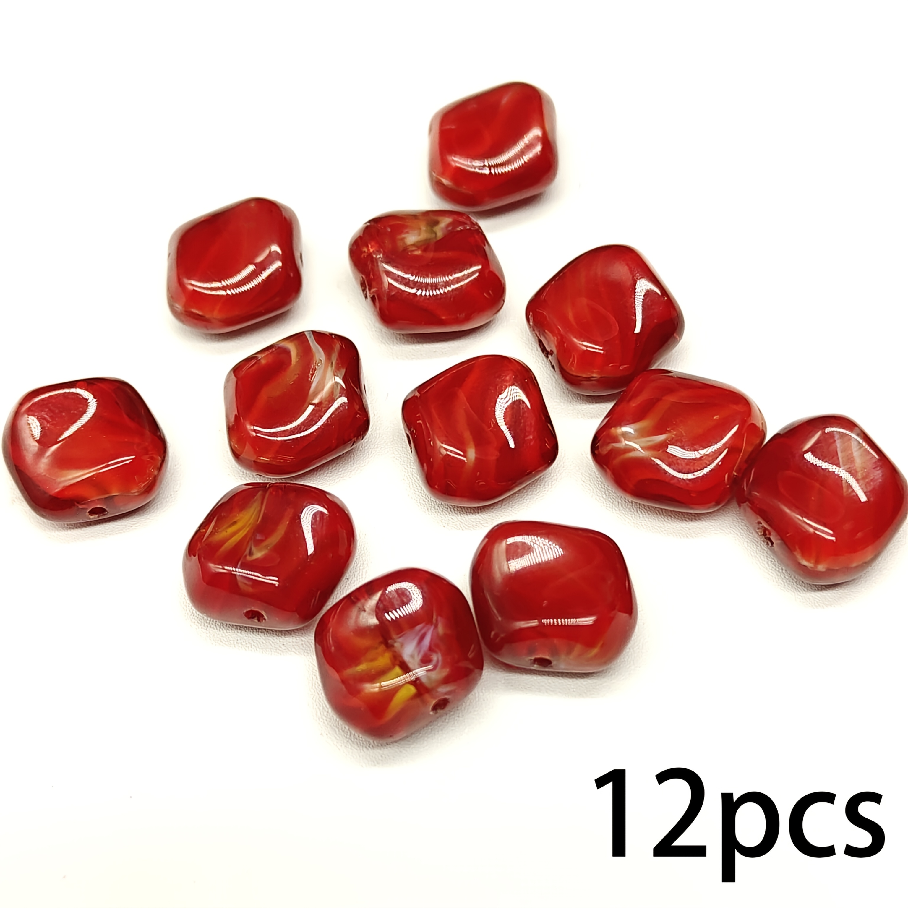 E-shop 12mm Glas Rosenblüten Schmuck Material, Kann für Halskette, Ohrring, Handy Anhänger und andere handgemachte Zubehörteile verwendet werden,