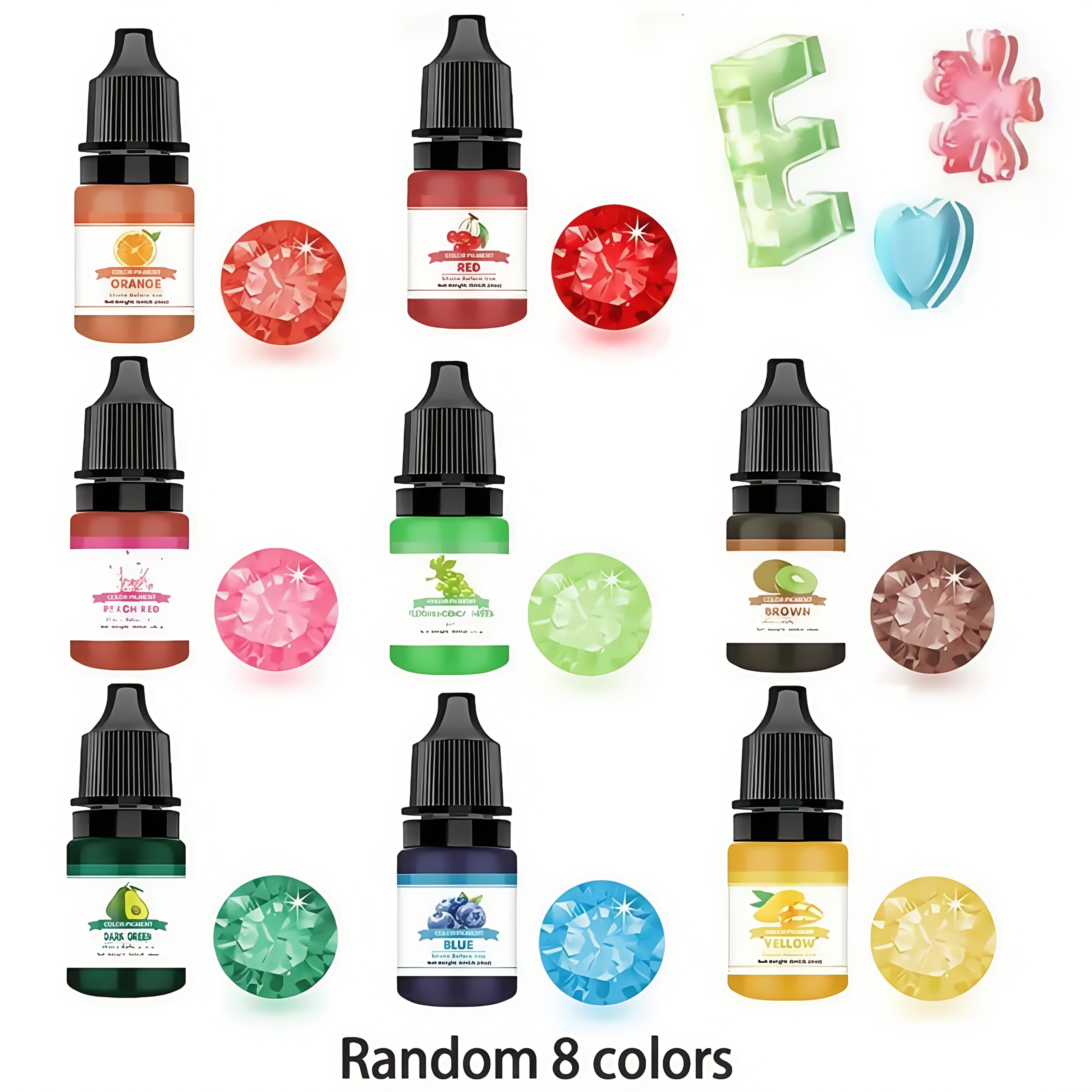 Image of 1 Set High- Gemstone Pigment, Translucent Pigment, 5ml, Uv Pigment For Resin Art, Suitable For Jewelry Crafts Diy, High- Pigment, Gemstone Color , Jewelry Casting Supplies Pigment