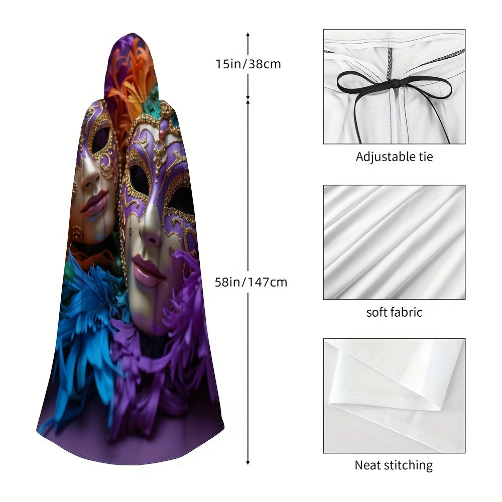 TEMU 1 pièce 1 pcs Costume Funky Portable - Cape Élégante pour Carnaval, Idéal pour Spectacles d'Automne & Hiver, Fêtes à Thème, Polyester Lavable en