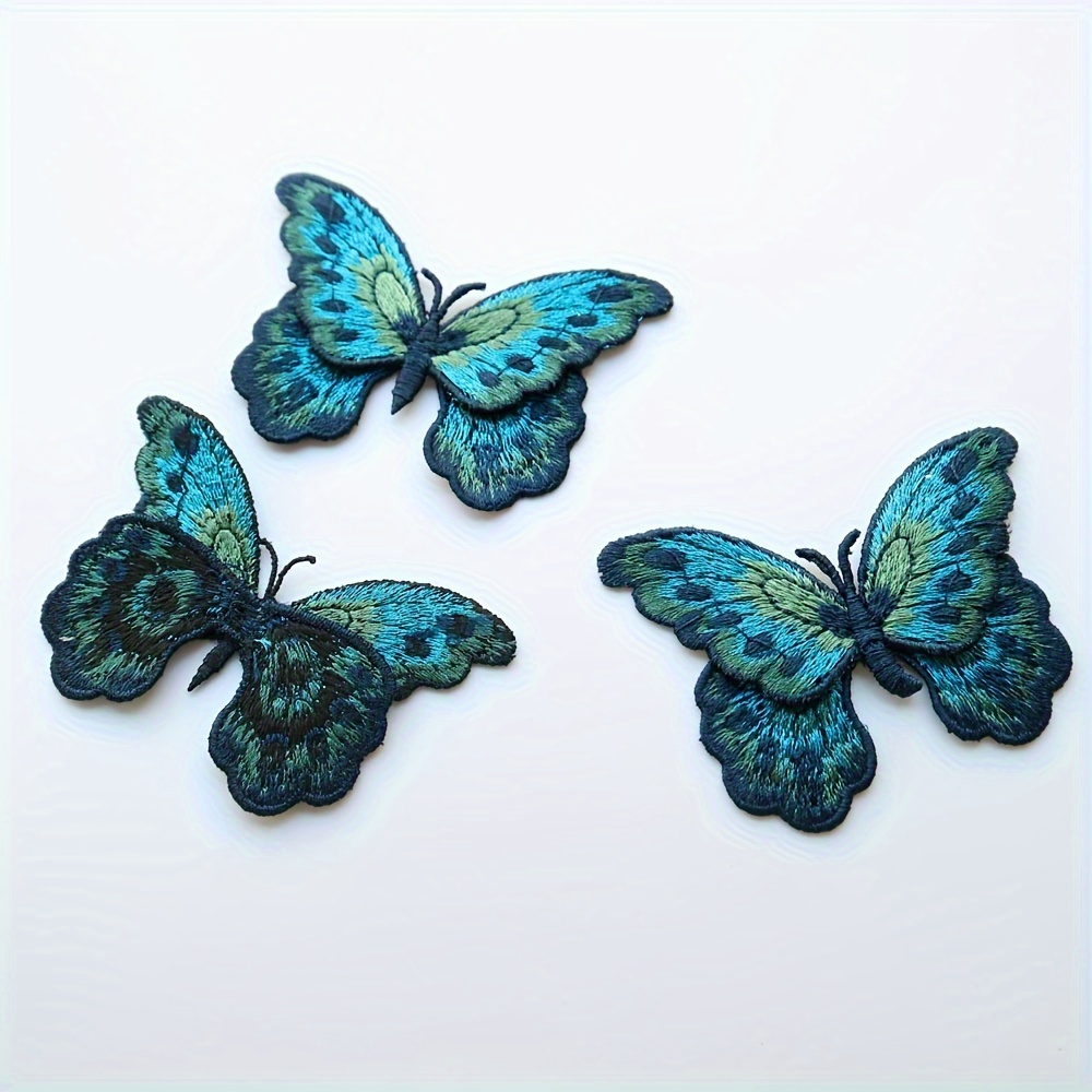 3 Iridescent Embroidered Patches Applique Clothing Bag Decoration