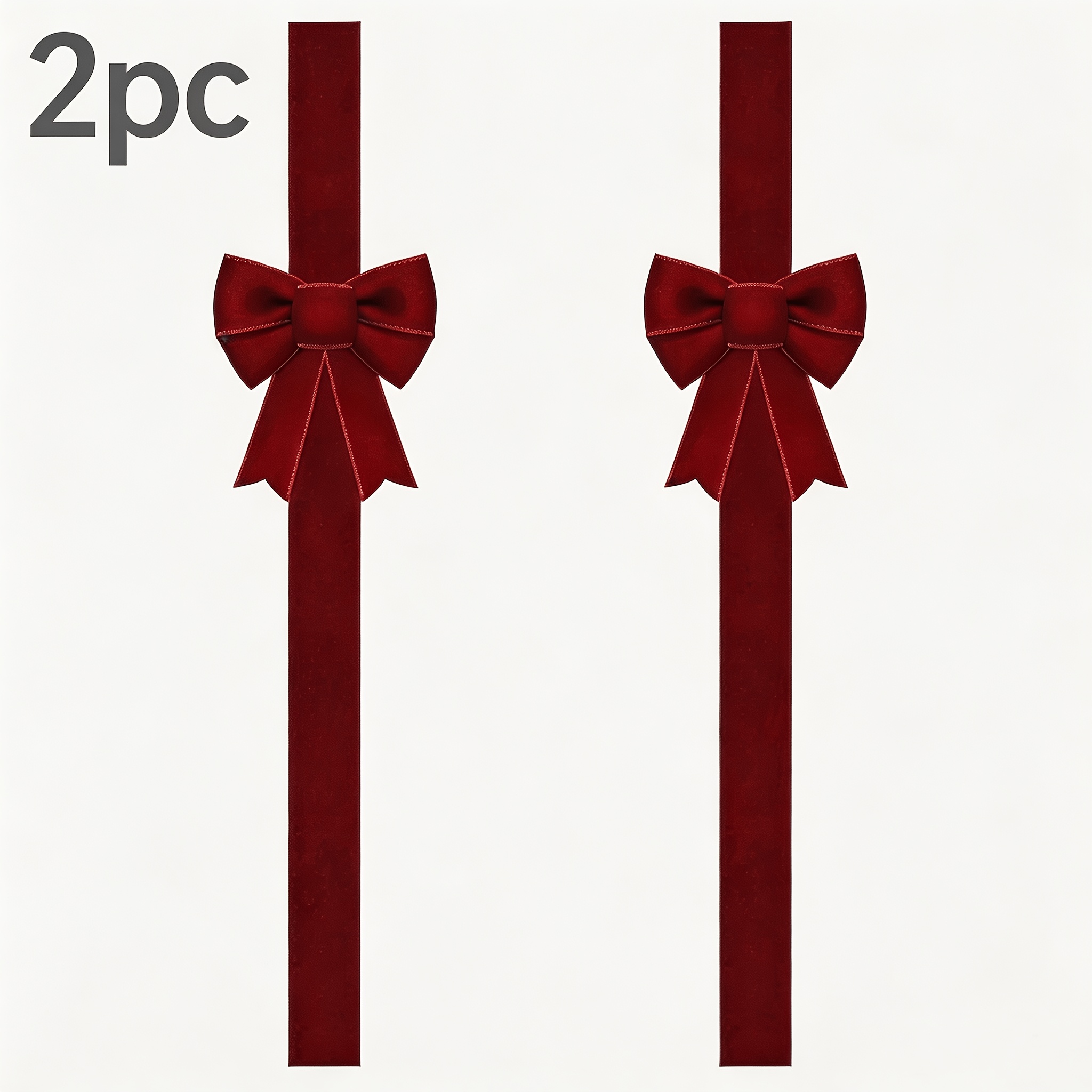 TEMU Ensemble de 2/4 pièces Nœud de Noël pour armoire, Ruban, Grand Nœud en velours pour porte d'armoire, Ensemble de décoration de Noël pour fête