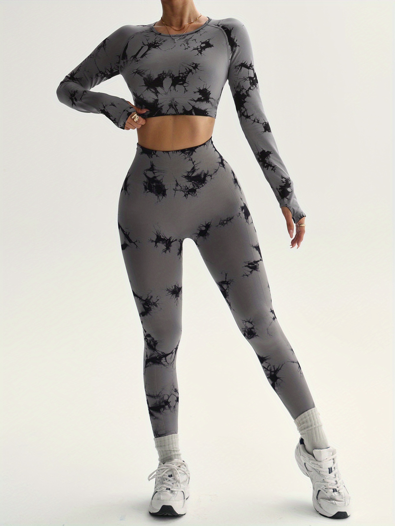 Women'S New Seamless Tie Dye Sports Pants with Leggings, Suitable for Waist Cinching, Belly Tightening, Hip Lifting, And Leg Shaping, Suitable for Outdoor Sports, Fitness, Running, And Yoga Wear, All Season Version