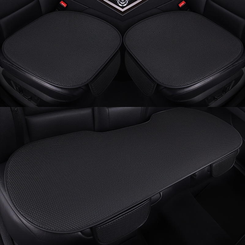 TEMU Ice Silky Fiber Fabric Cooling Car Seat Cushion, Summer Breathable Seat Pad, 3pcs Set, Ventilated Single Piece, , Anti-slip, Wear-resistant,
