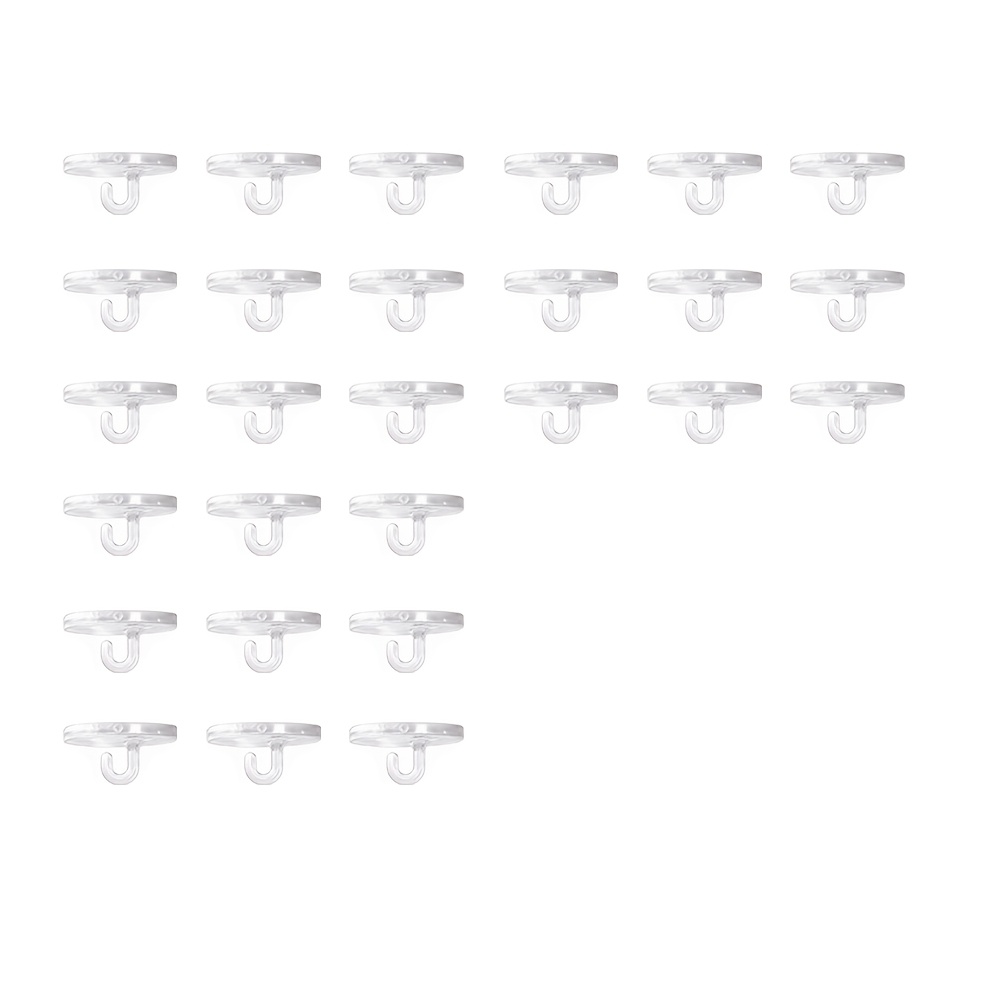 TEMU Transparent Hooks Self-adhesive Mini Ceiling Hooks Versatile Adhesive Hooks For Kitchen Bathroom Wall Door Ceiling For Hanging, Utility Hooks