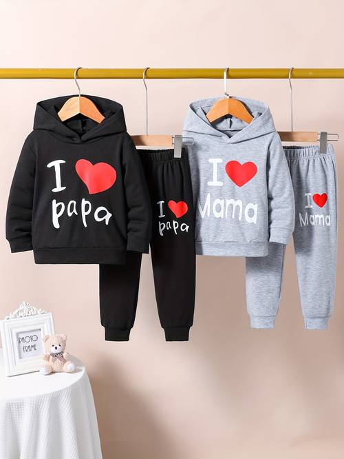 4pcs boys suit i love mom and letter casual long sleeve and casual trousers set thanksgiving as a gift