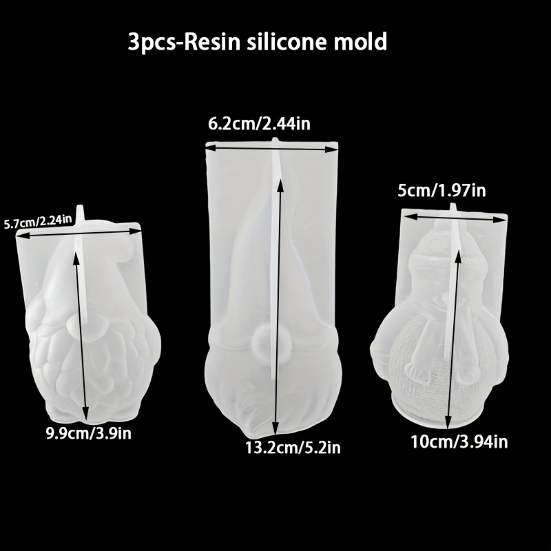 Image of 3pcs - Resin Silicone Molds For Santa Claus And Christmas Snowman, Candle Molds, Plaster, Resin, Gift Crafts, Epoxy Resin Molds, Home Decoration, And Making With Homemade Resin Silicone Molds