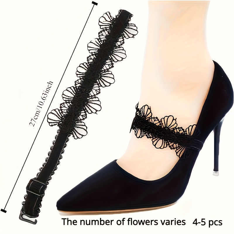 TEMU 2pcs/Set, anti-chute pour talons, Attaches de talon sexy anti-lacets, Réglables, Élastiques, Boucle de talon anti-chute, contraintes