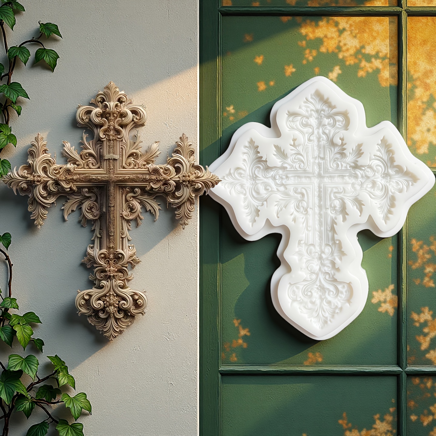 Image of 1pc, Cross-shaped Decoration - And Easy To Release, Reusable Silicone Baking Mold, Suitable For Christmas Candies, Cake Making, Kitchen Molds, , A Must-have For Enthusiasts