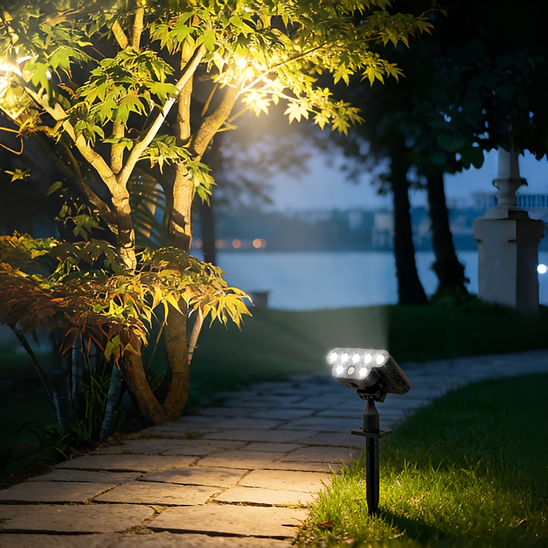 7 Led Solar Landscape Spotlights, Automatically Light . Solar Garden Spotlight With Independent Solar Panel. Ideal Gift For Halloween And Christmas.