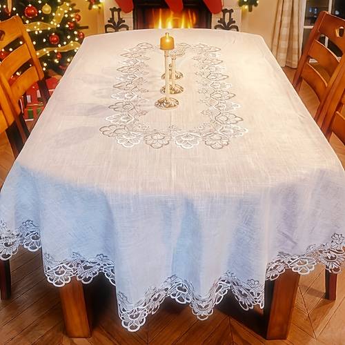 single piece oval tablecloth high quality lace embroidered oval tablecloth enhances the aesthetic of european elegant for decorations during valentines day christmas new years and other festive occasions