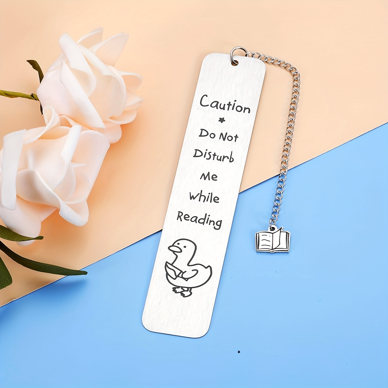 

Duck Bookmark With Chain - Stainless Steel 'do Not Disturb While Reading' Engraved - Perfect Gift For Book Lovers, Bookworms, And Readers - Ideal For Birthday, Valentine's, Christmas Present