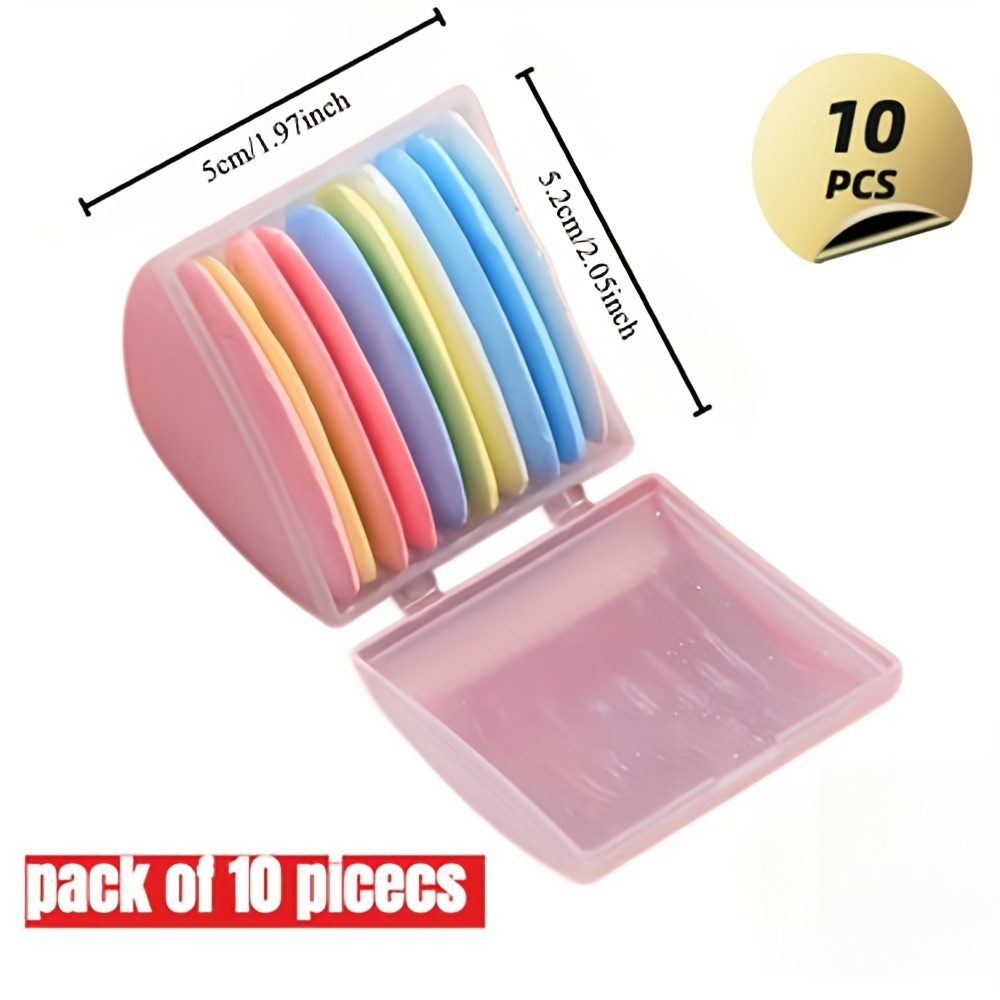 TEMU 10pcs High-quality Multicolor Fabric Tailor Chalk, With Outer Protective Shell, Erasable Fabric Marking Patch Additions, Sewing Set For Clothing