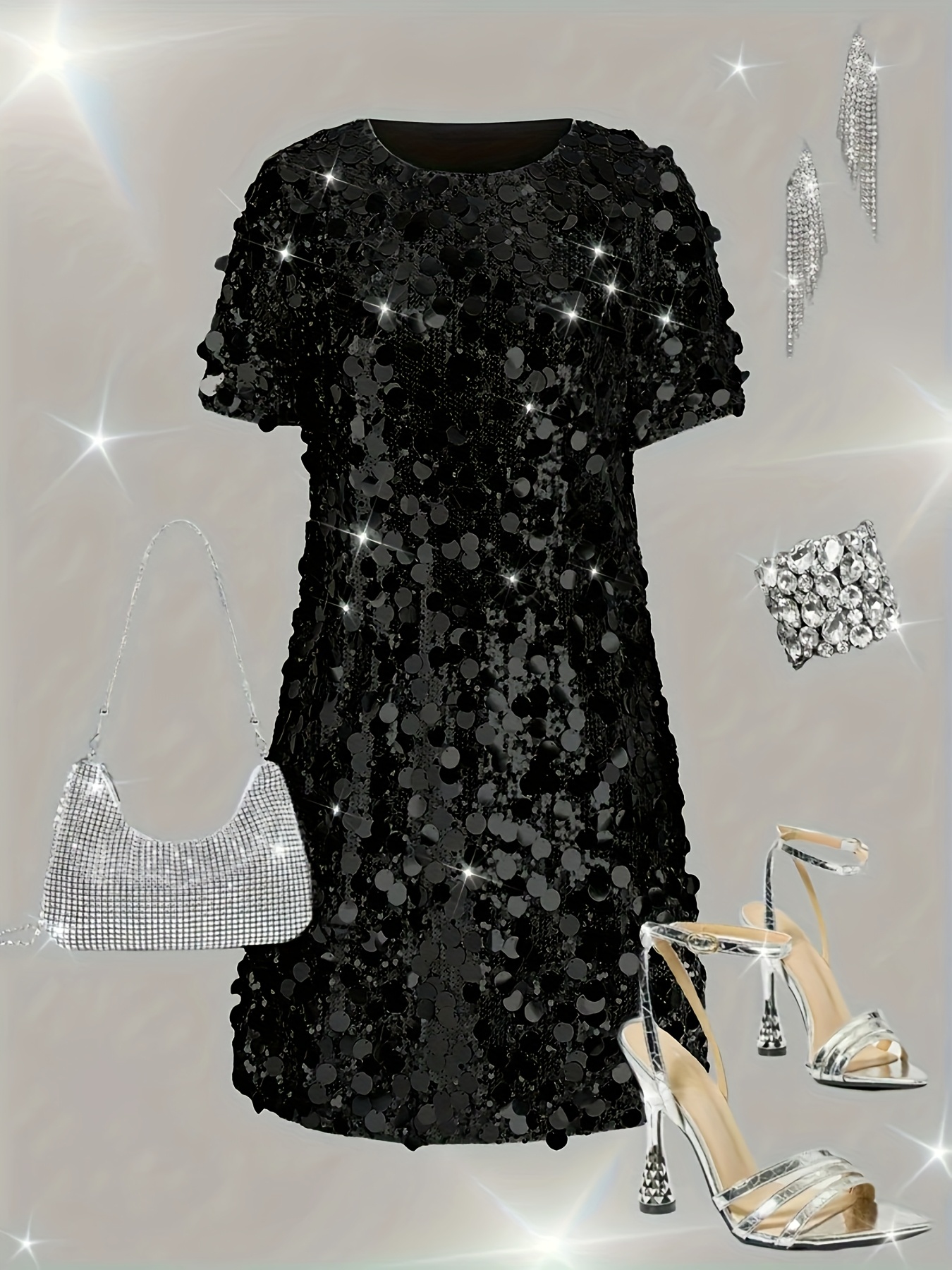 plus size sequin dress women' clothing temu - Temu Mexico