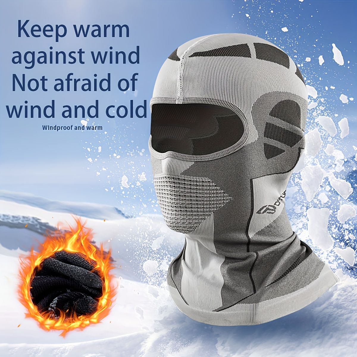 

1pc Winter Cycling Balaclava - Warm, Windproof Full-face Mask With Velour Lining, Breathable Sports Scarf For , Black Knit Helmet Cover For Motorcycle Riding, Biker Accessories