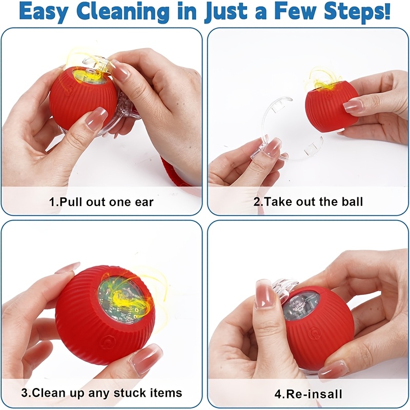 Cat Toy Ball with Tail Rope, Interactive Smart Rolling Ball