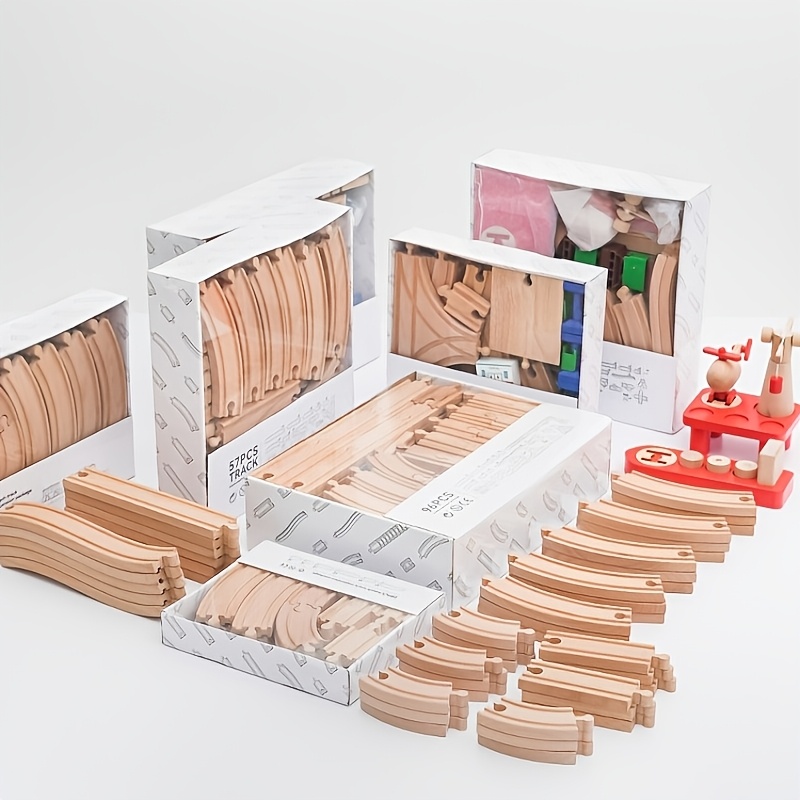 Wooden Race Car Track Set for Kids