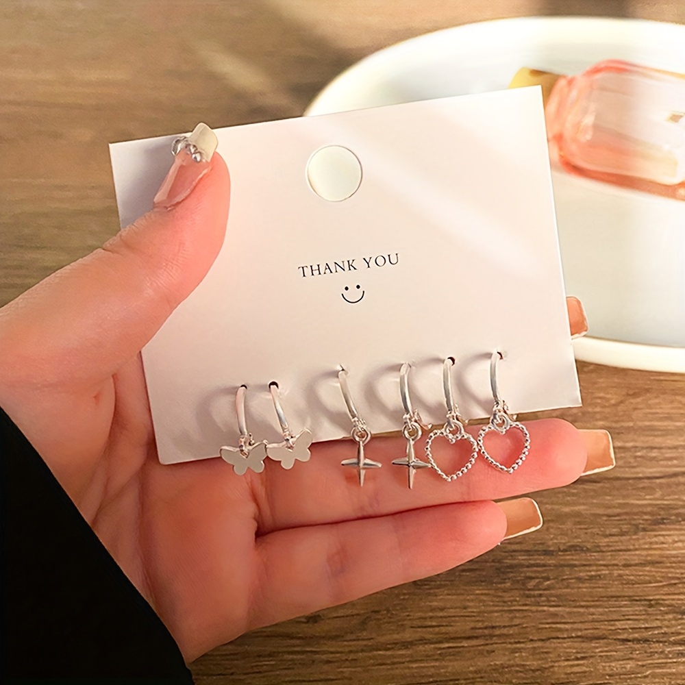 3 Pairs Faux Pearl Bow Earrings Set — Creative Gift