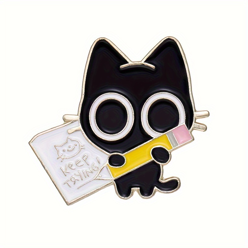 TEMU Black Cat Shape Animal Theme Brooch Cartoon Clothing Decoration Gift