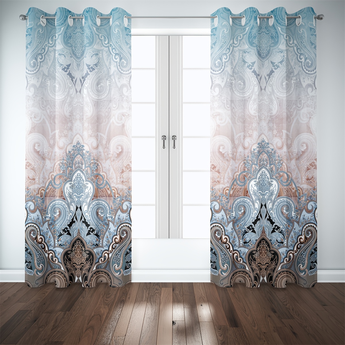 

Paisley Blackout Curtains 63 84 Inch Length 2 Panels Farmhouse Vintage Floral Print Thermal Insulated Darkening Drapes Window Treatment For Bedroom Living Room