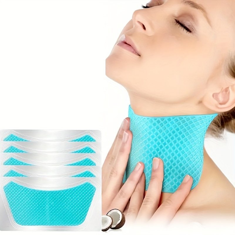 5pcs bio collagen neck lifting mask patches moisturizing brightening gel easy absorption aging and sagging   making neck smooth and   making skin look   neck masks