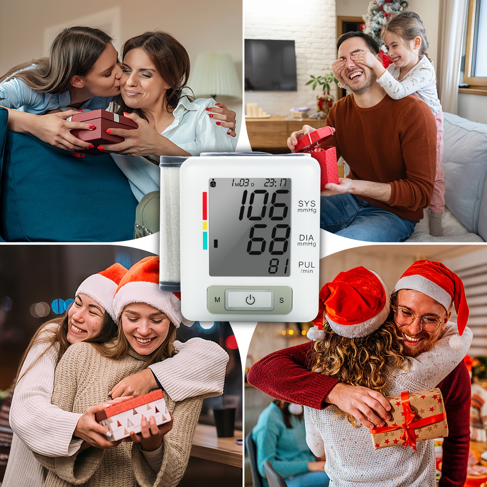   wrist   with large lcd display portable wrist   adjustable cuff   detection and irregular heartbeat alert blood pressure measurement battery operated batteries not included Product details 9