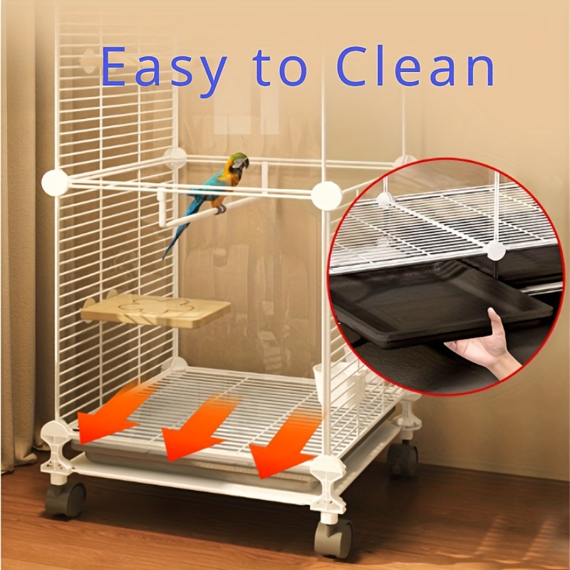 Deluxe Large Bird Cage Wheels Stainless Steel Includes Perch Temu