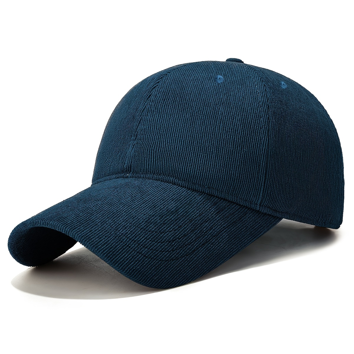 TEMU Men' & Women' Adjustable Corduroy Baseball Cap - Lightweight Twill Suitable For Winter, Urban Street Style Hat With Adjustable Strap, Casual For