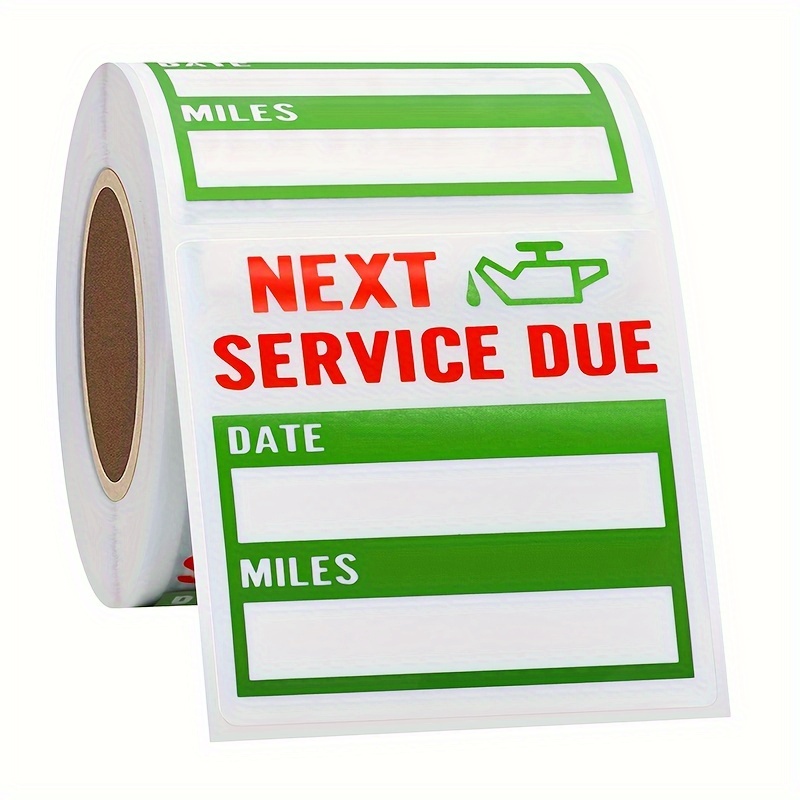 

Next Service Due Oil Change Labels - 51x51mm, 2x2 Inch, 200 Labels Per Roll, Transparent Pet Material, Office Supplies