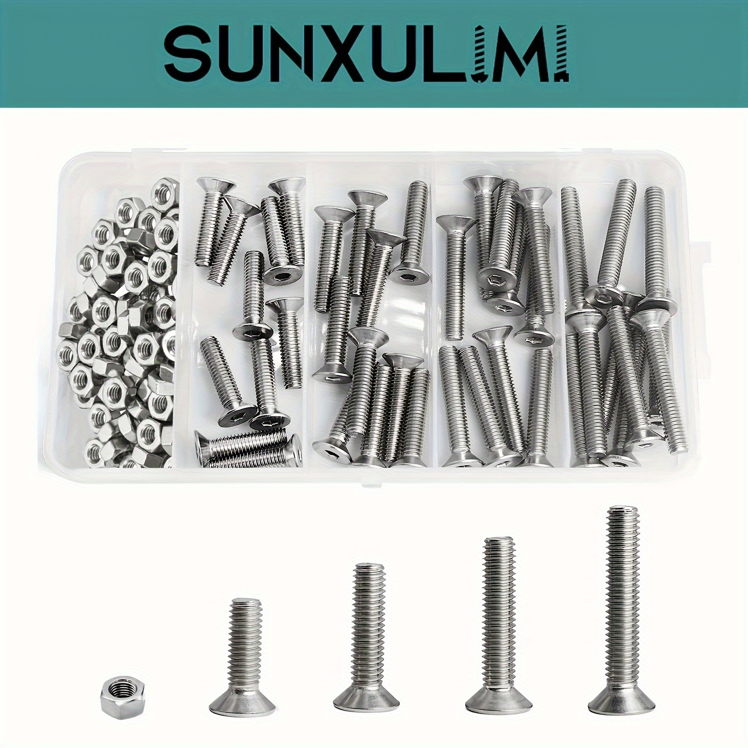 1/4-20 x 5/8 Socket Head Cap Screws, Allen Socket Drive, Stainless Steel  304, Full Thread, Bright Finish, Machine Thread, 25 PCS, Socket Cap Screws  -  Canada