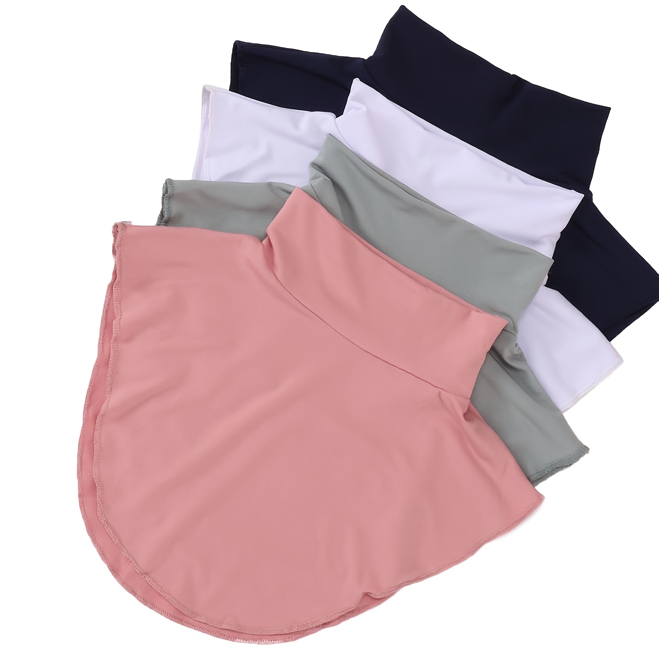 4pcs Set Solid Color Detachable Collar Top Accessory, High Collar Detachable Collar For Clothing Coordination