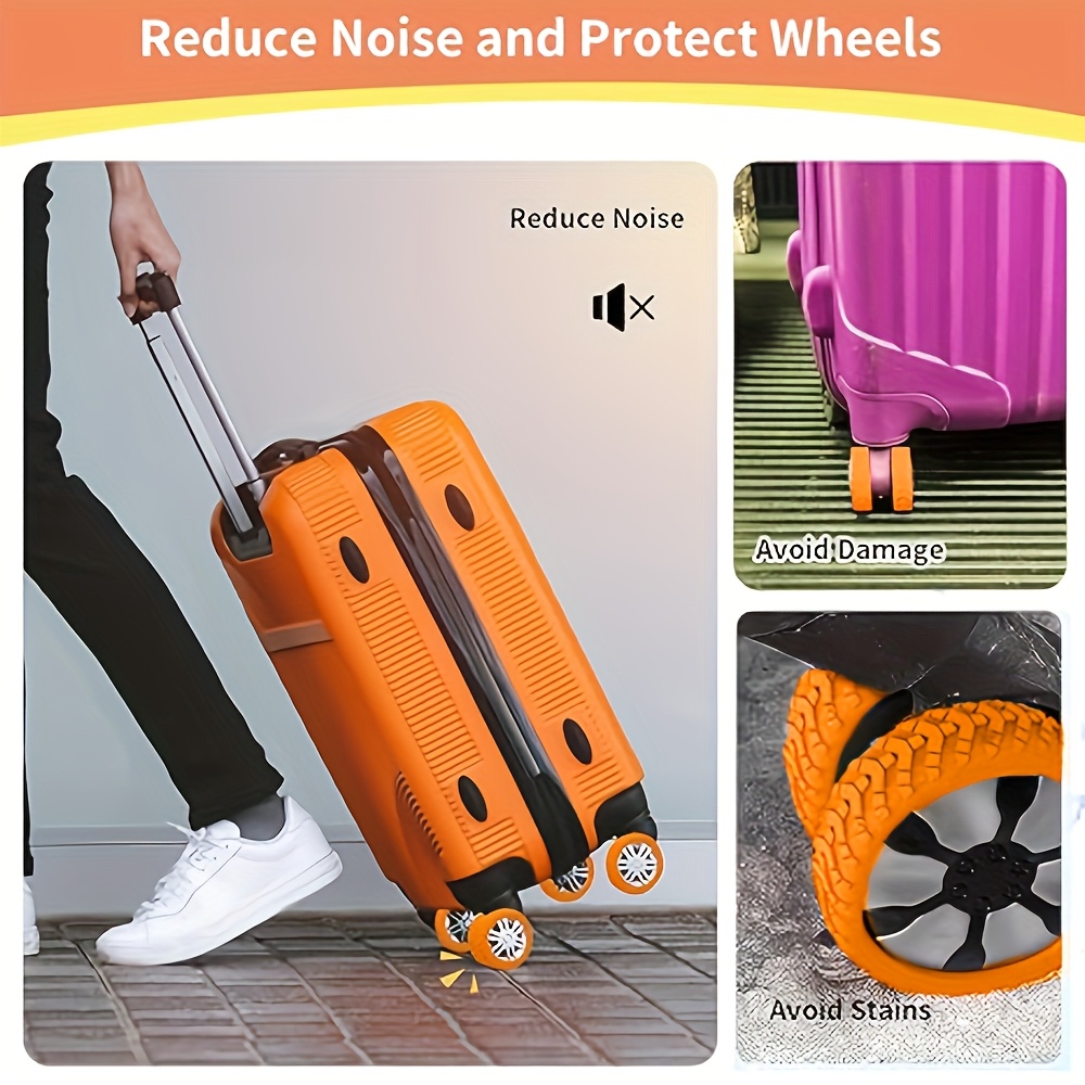8pcs Heavy Duty Luggage Wheel Covers for Travel