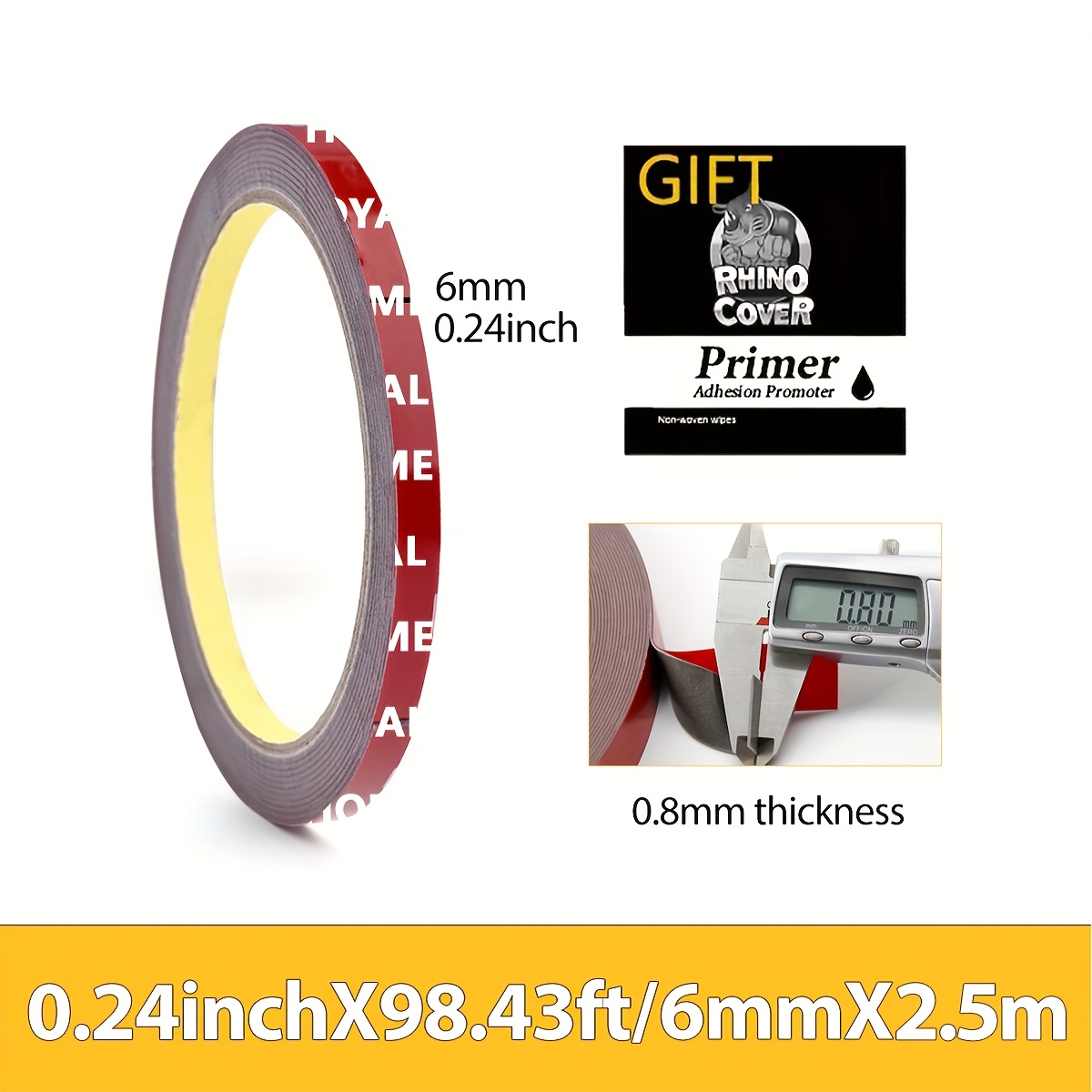 TEMU Super Strong Double-sided Tape, High Temperature Resistant, Easy To Peel And Stick, Suitable For Car Bodies, Home Use, Etc. - Perfect For