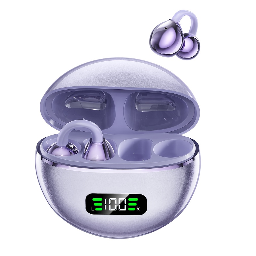 TEMU Ear-clip Wireless Earpuds, Open-ear Wireless Headphones, Low-latency Hd Calls, Comfortable And Stable To Wear, Suitable For Small Ears And