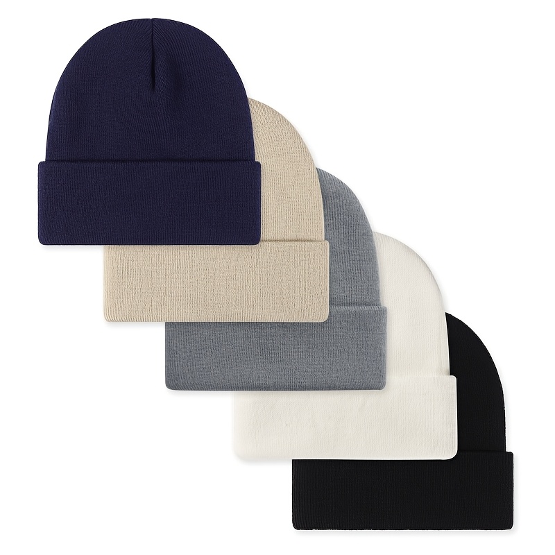 E-shop 5er-Pack Leichte Warme Mütze Set Strickmütze - Unisex Stil, Warm und Winddicht, Geeignet für Skifahren und Outdoor-Aktivitäten, Großhandel