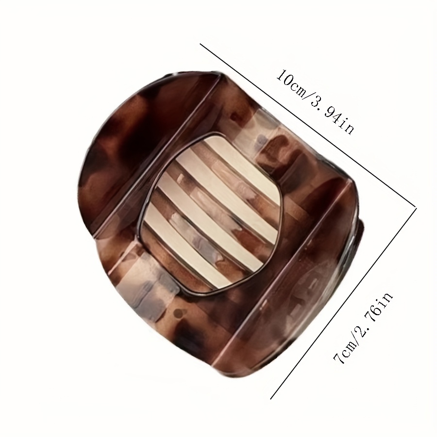 1pc Retro Handcrafted Flat Oval Acrylic Hair Clip with Curved Arc Design, Suitable for Daily Wear and Hairstyling