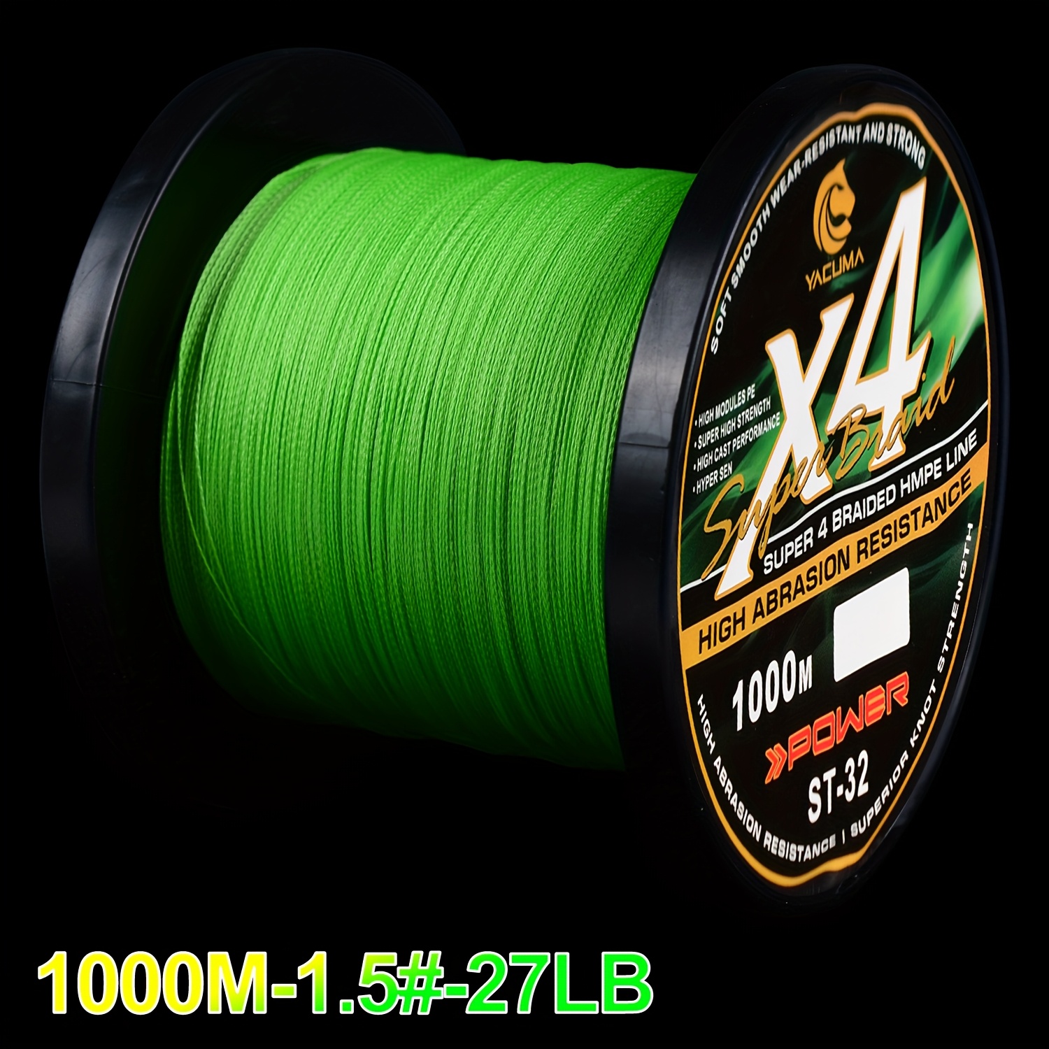 Image of Yacuma Green 1000m-1093yds X4 Braided Pe Fishing Line Durable And Smooth Suitable For Long Casting Can All Your Tackle Needs Suitable For Saltwater And Freshwater Perch Kite Lines