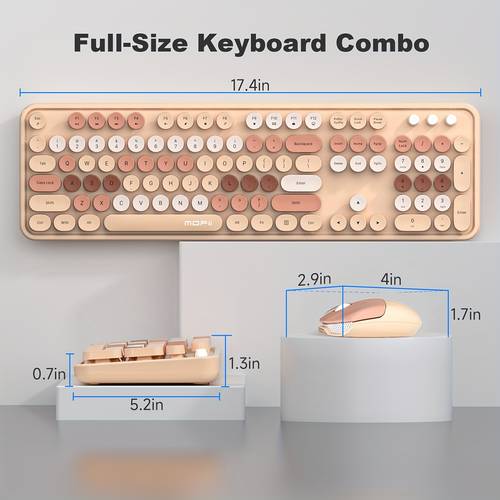 combo colorful computer full size 2 4 and play wireless typewriter keyboard and mouse set for new year gift